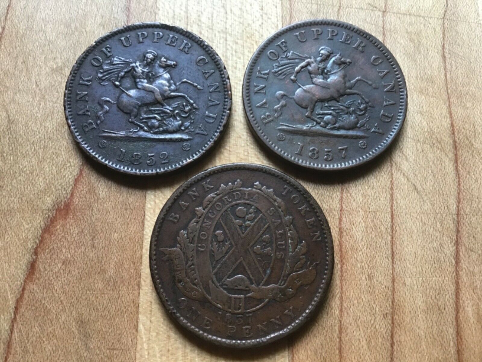 Canadian Penny Bank Tokens Group Of 3