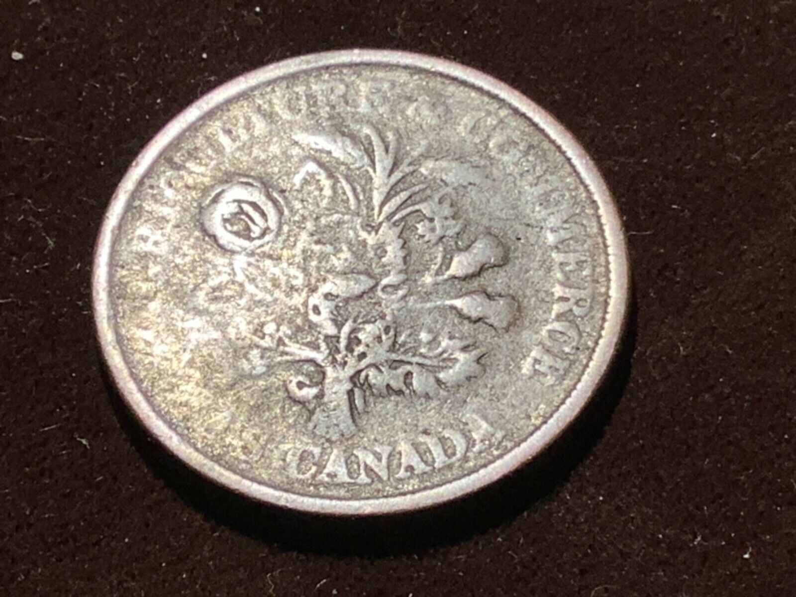 #1 1837 Lower Canada Montreal Agriculture & Commerce Token Un Sou.