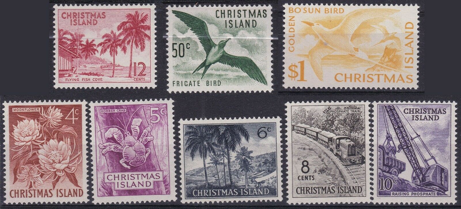 Christmas Island 1963 Difinitives Sc12-17, 19-20 Short Set Mnh - Us Seller