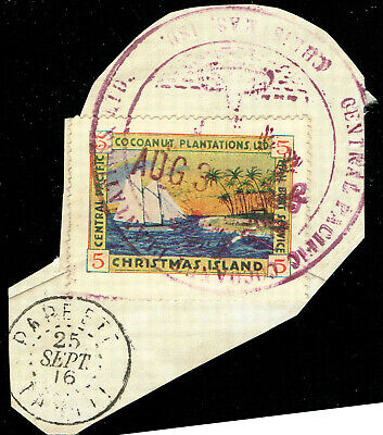 1916 Christams Island Cocoanut Plantation Ltd. 5c - Perf 12.5