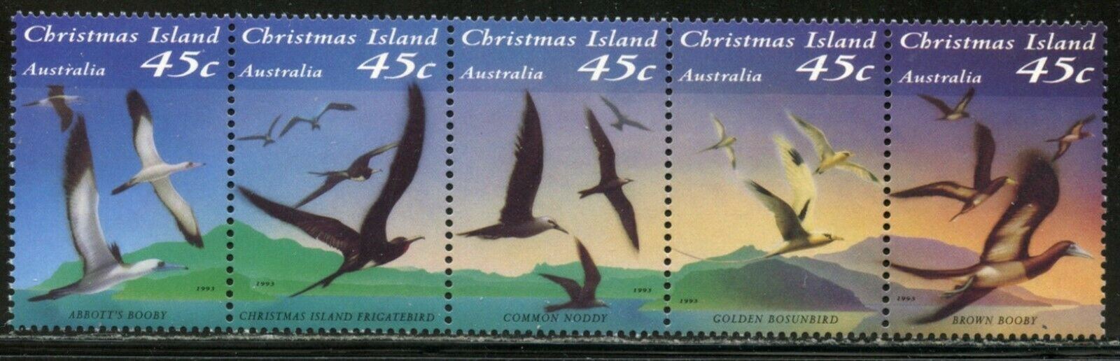 Christmas Is. Sc#349 1993 Sea Birds Complete Set Mint Nh