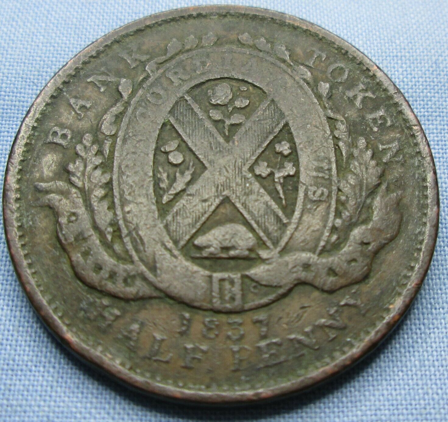 1837 Canadian Half Penny Bank Token
